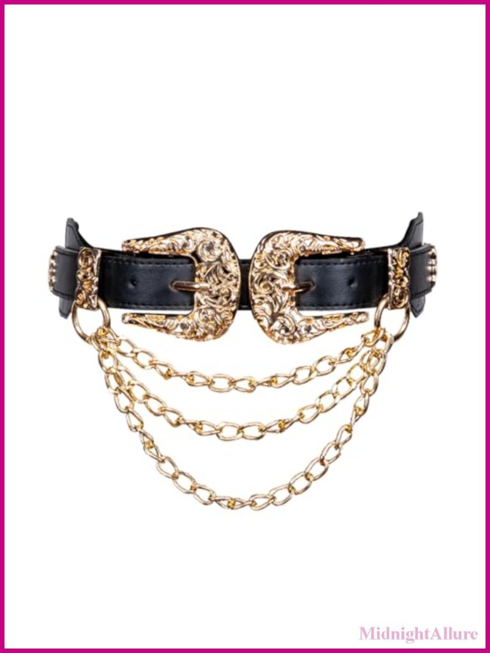 Leather Elastic Waist Belt Double Buckle Western Cinch Belt